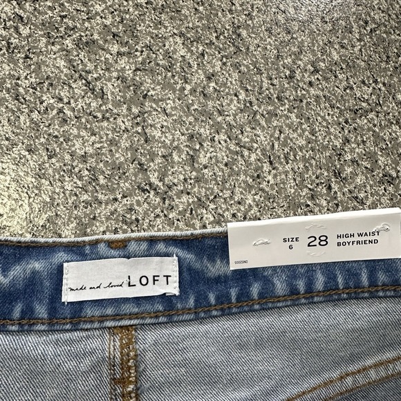 Loft Jeans Womens 6 28x29 High Rise Boyfriend Stretch Relaxed Distressed - Picture 4 of 9